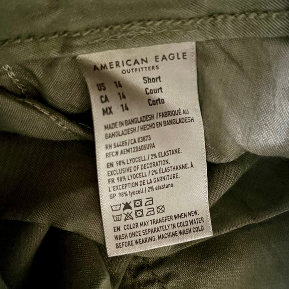 American Eagle - Olive Green Baggy Wide Leg Cargo Pants (NWT) - Picture 6 of 11
